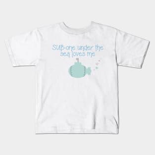 SUB-one Under the Sea Loves Me (green) Kids T-Shirt